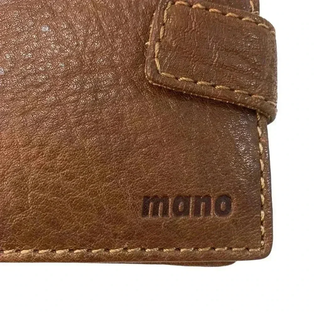 MANO GERMANY Cognac Brown Buttery Soft Leather Bi-Fold Wallet